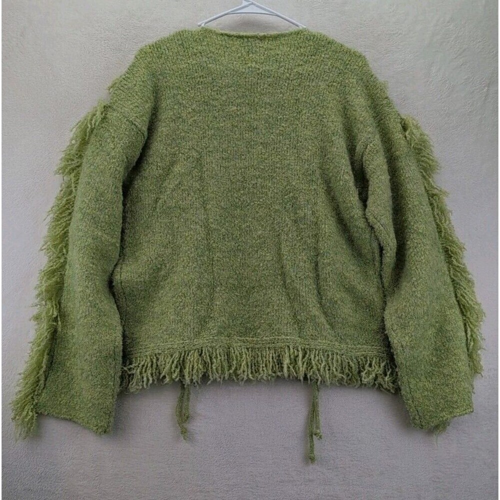 NASTY GAL Knitted Fringe Long Sleeve Pullover Lace Up Front Sweater NWT Small - Picture 13 of 13